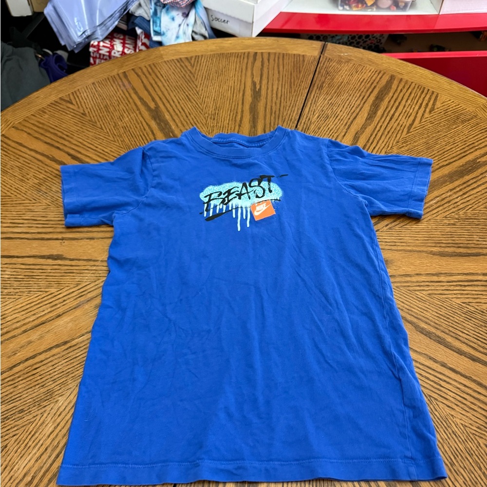 Nike Royal “Beast”Blue Graphic Tee with White Logo